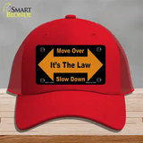 Move Over Its The Law Novelty License Plate Hat Mesh / Red