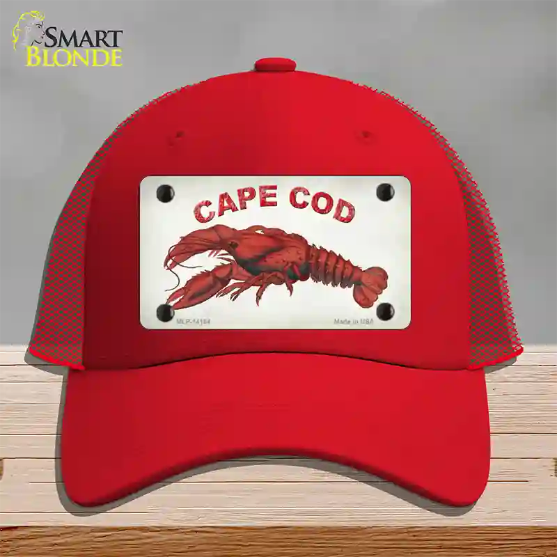 Cape Cod Lobster Novelty License Plate Hat Mesh / Red