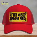 After Whiskey Driving Risky Novelty License Plate Hat Mesh / Red