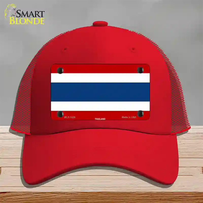 Thailand Flag Novelty License Plate Hat Mesh / Red