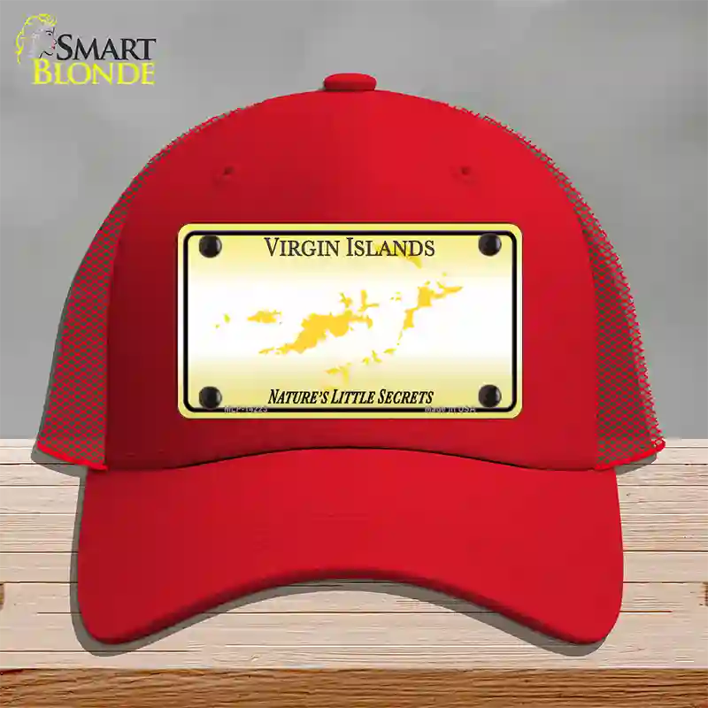 Virgin Islands Blank Novelty License Plate Hat Mesh / Red