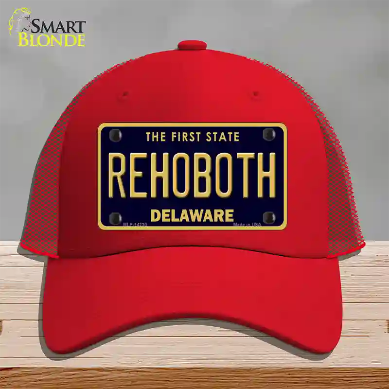 Rehoboth Delaware Novelty License Plate Hat Mesh / Red