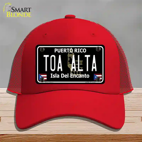 Toa Alta Puerto Rico Black Novelty License Plate Hat Mesh / Red