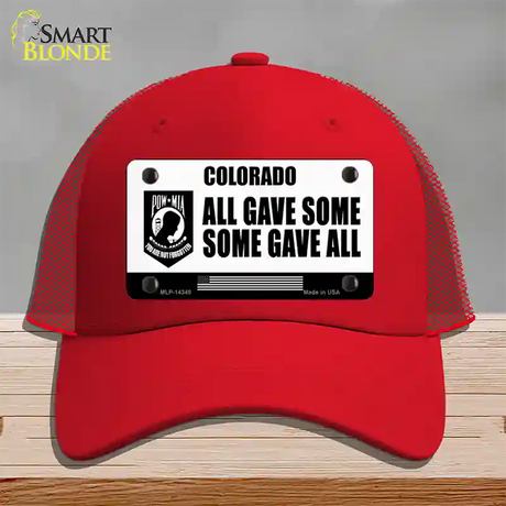 Colorado POW MIA Some Gave All Novelty License Plate Hat Mesh / Red