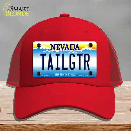 Tailgtr Nevada Novelty License Plate Hat Mesh / Red