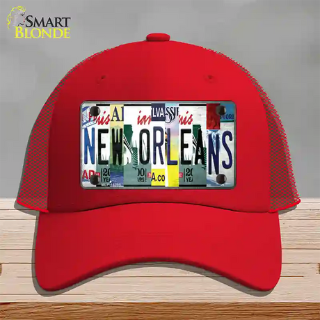 New Orleans License Plate Art Novelty License Plate Hat Mesh / Red