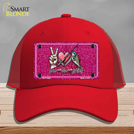 Peace Love Fishing Novelty License Plate Hat HAT-MLP-14464