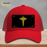 Caduceus Novelty License Plate Hat Mesh / Red