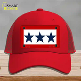 Blue Star Three Novelty License Plate Hat Mesh / Red