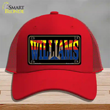 Williams Arizona State Flag Novelty License Plate Hat Mesh / Red