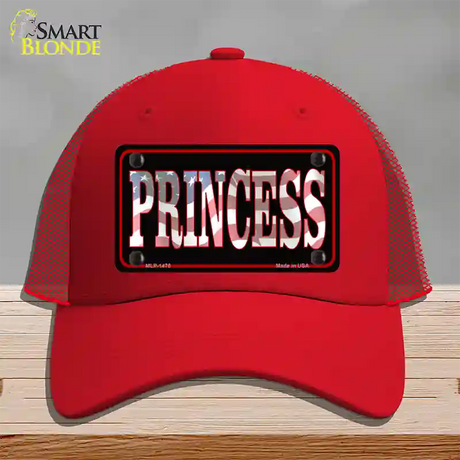 Princess Patriotic Novelty License Plate Hat Mesh / Red