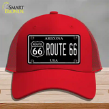 Route 66 Arizona Black Novelty License Plate Hat Mesh / Red