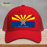 Williams Arizona Flag Novelty License Plate Hat Mesh / Red