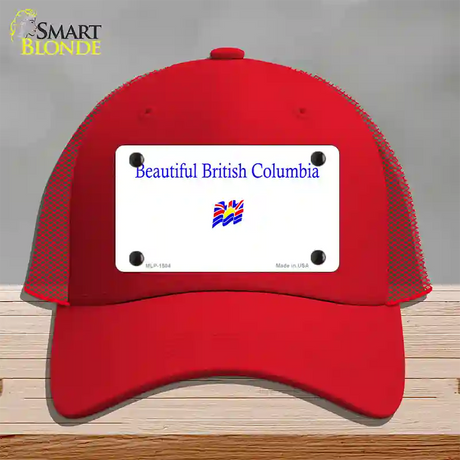 British Columbia Novelty License Plate Hat Mesh / Red