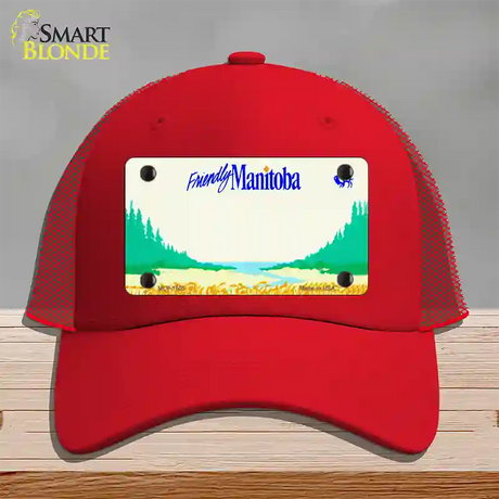 Manitoba Novelty License Plate Hat Mesh / Red