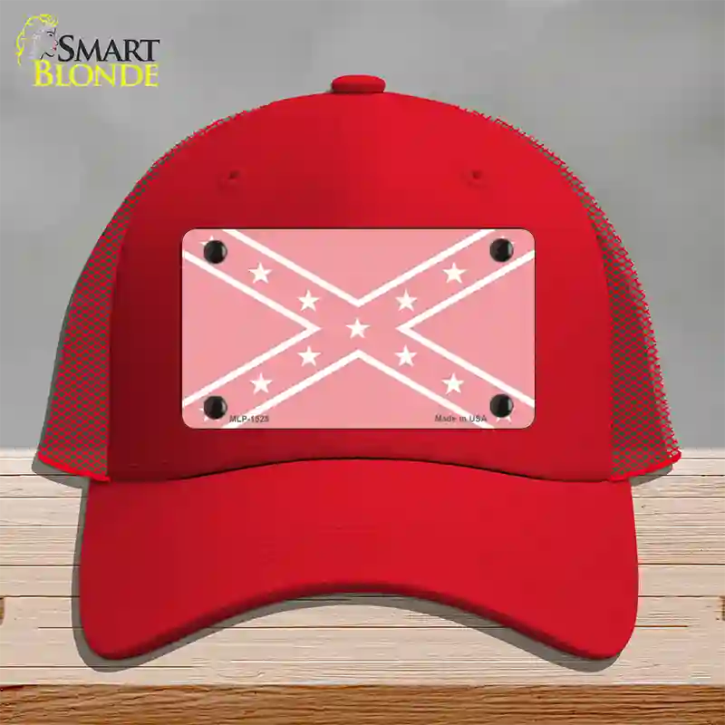 Pink Rebel Novelty License Plate Hat Mesh / Red