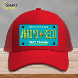 Arroyo Seco New Mexico Novelty License Plate Hat Mesh / Red