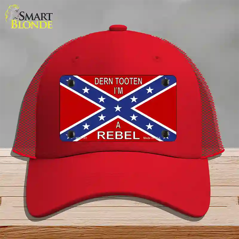 Im A Rebel Novelty License Plate Hat Mesh / Red