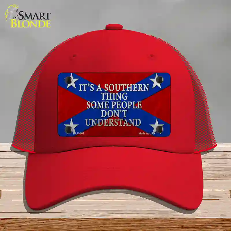 Its A Southern Thing Novelty License Plate Hat Mesh / Red