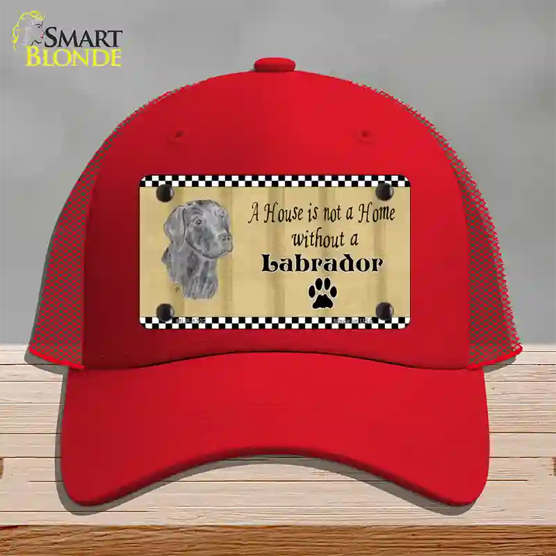 Pencil Sketch Labrador Novelty License Plate Hat Mesh / Red