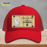 Pencil Sketch Yorkie Novelty License Plate Hat Mesh / Red