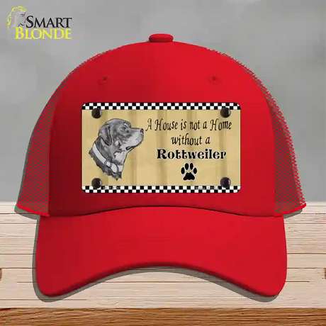 Pencil Sketch Rottweiler Novelty License Plate Hat Mesh / Red