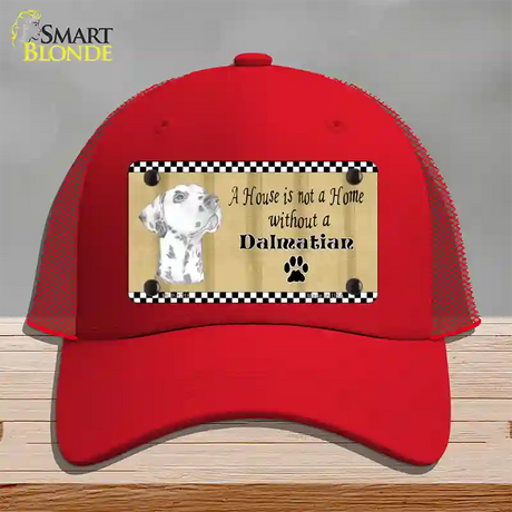 Pencil Sketch Dalmatian Novelty License Plate Hat Mesh / Red