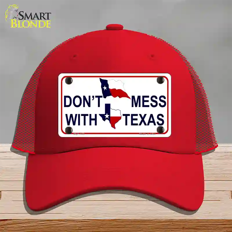 Dont Mess With Texas Novelty License Plate Hat Mesh / Red