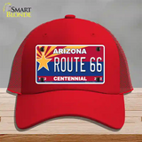 Arizona Centennial Route 66 Novelty License Plate Hat Mesh / Red