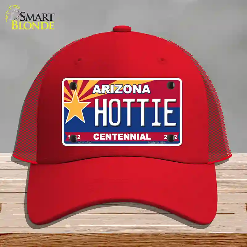 Arizona Centennial Hottie Novelty License Plate Hat Mesh / Red