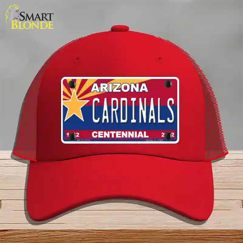 Arizona Centennial Cardinals Novelty License Plate Hat Mesh / Red