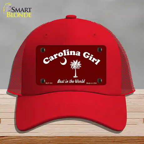 Carolina Girl Burgundy Novelty License Plate Hat Mesh / Red