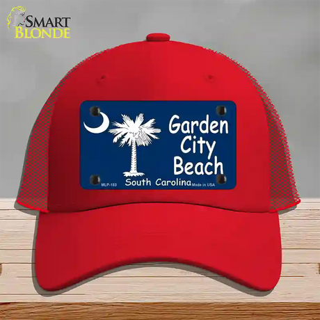 Garden City Beach South Carolina Novelty License Plate Hat Mesh / Red