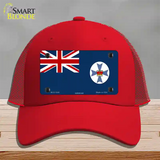 Queensland Flag Novelty License Plate Hat Mesh / Red