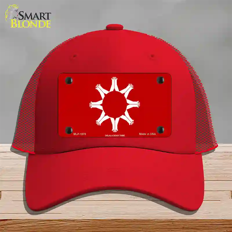 Oglala Sioux Tribe Flag Novelty License Plate Hat Mesh / Red