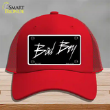 Bad Boy Black Novelty License Plate Hat Mesh / Red