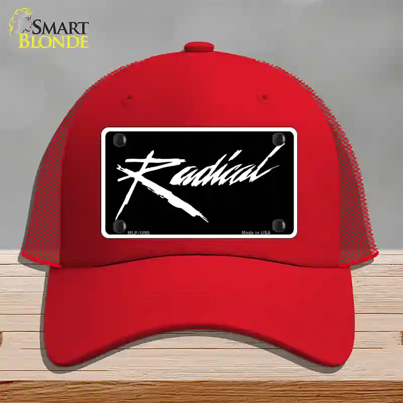 Radical Novelty License Plate Hat Mesh / Red