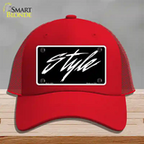 Style Novelty License Plate Hat Mesh / Red