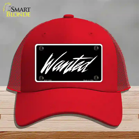 Wanted Novelty License Plate Hat Mesh / Red