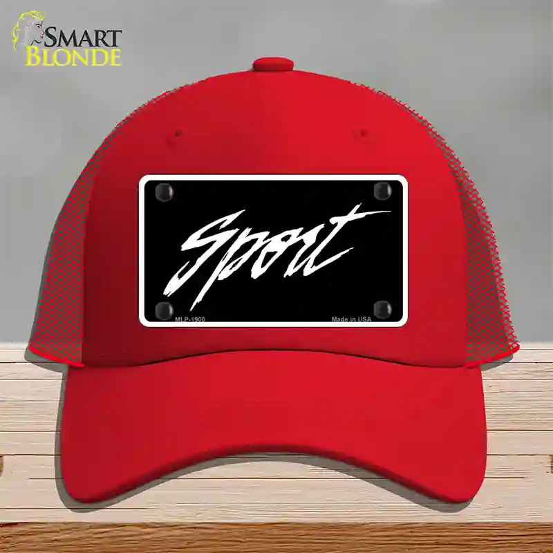 Sport Novelty License Plate Hat Mesh / Red