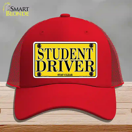 Student Driver Novelty License Plate Hat Mesh / Red