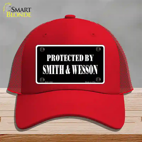 Smith And Wesson Novelty License Plate Hat Mesh / Red