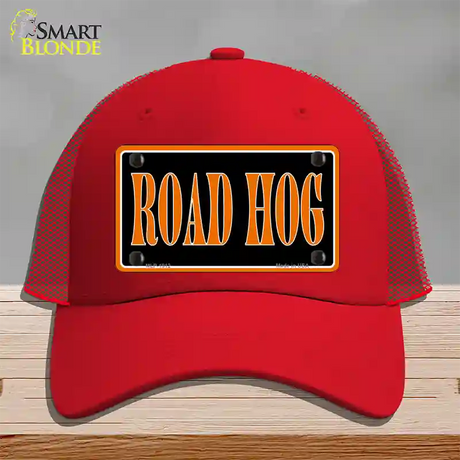 Road Hog Novelty License Plate Hat Mesh / Red