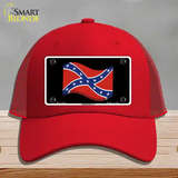 Confederate 3-D Flag Novelty License Plate Hat Mesh / Red