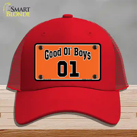 Good Ol Boys Novelty License Plate Hat Mesh / Red