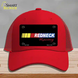 Redneck Racing Novelty License Plate Hat Mesh / Red