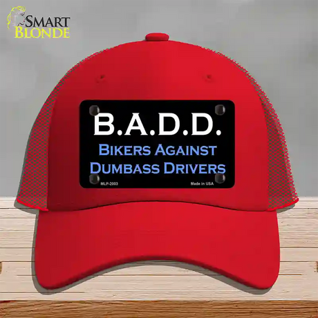 B.A.D.D. Novelty License Plate Hat Mesh / Red