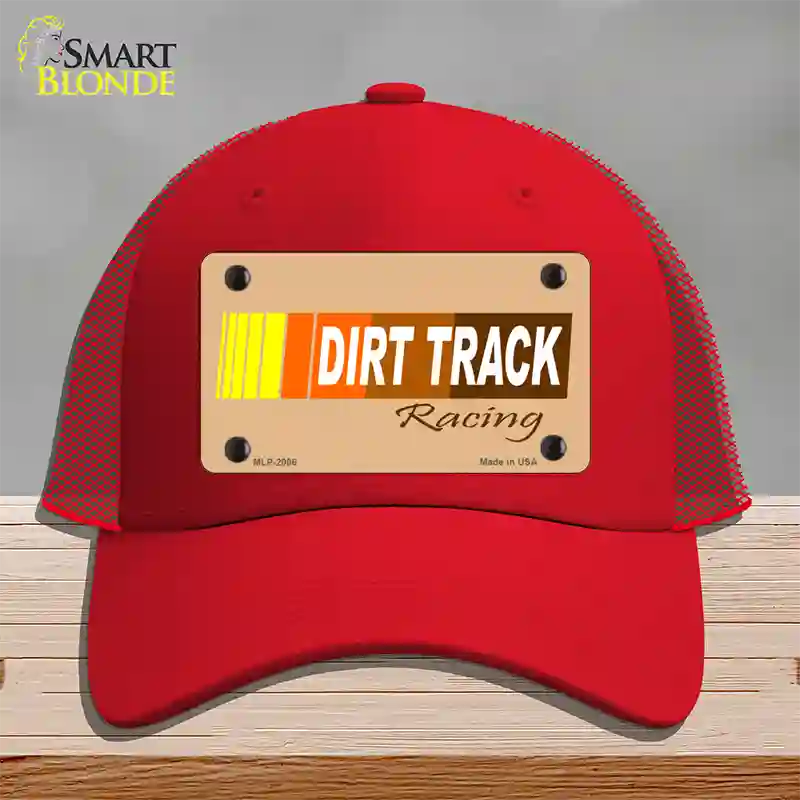 Dirt Track Racing Novelty License Plate Hat Mesh / Red