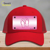 Flip Flops Pink Novelty License Plate Hat Mesh / Red