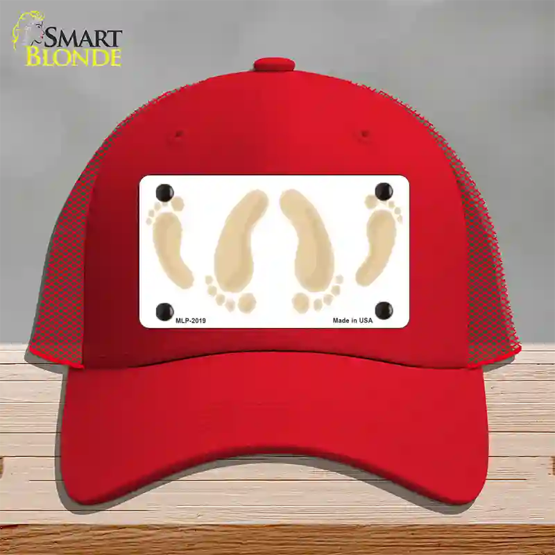 Happy Feet Novelty License Plate Hat Mesh / Red